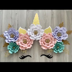 Unicorn Paper Flower Wall Decor